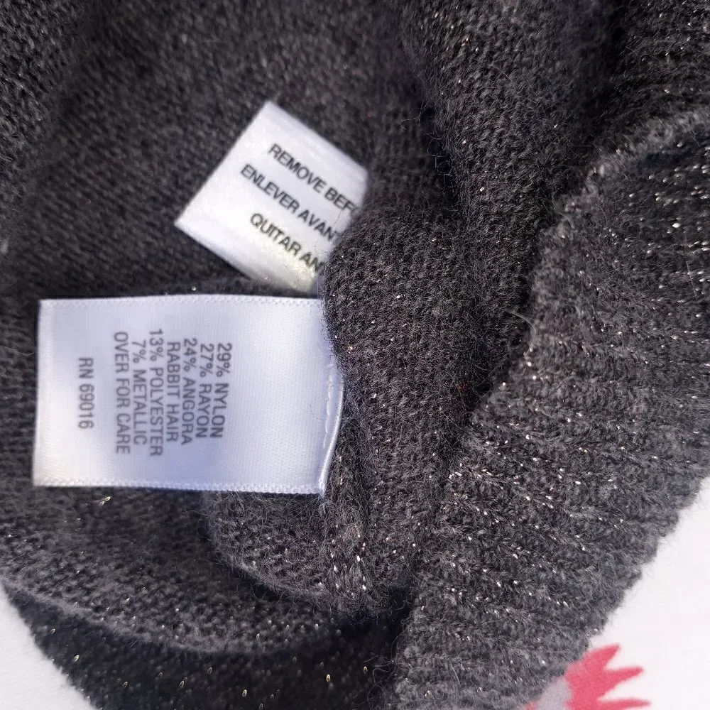 Relativity LGrayAngoraNylonRayon MetalicLngslvsKnitted CrewNeck Women's Sweater.